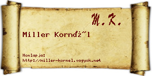 Miller Kornél névjegykártya