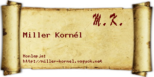 Miller Kornél névjegykártya