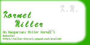 kornel miller business card